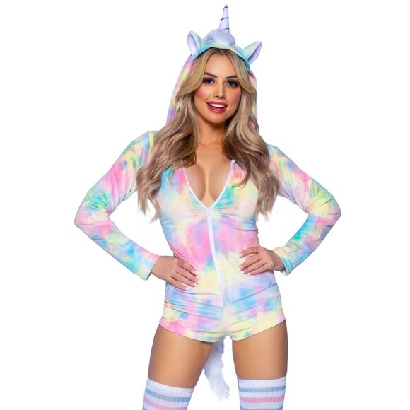 Comfy Unicorn Costume, Comfy 2-Piece Plush Velvet Romper - Picture 1 of 2